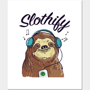 Sloth listens to music Posters and Art